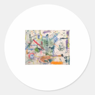 Abstract schilderij Jeff Hankamer Artjunkhaus Art Ronde Sticker