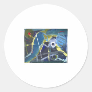 Abstract schilderij Jeff Hankamer Artjunkhaus Yoga Ronde Sticker