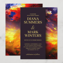 Abstract schilderij met een kleurrijke lucht. Brui