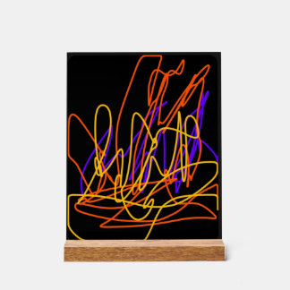 Abstract schilderij neon op acryl originele kunst bord