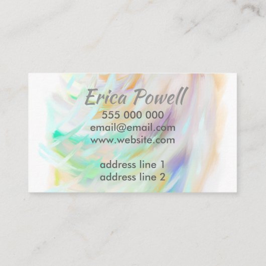 abstract schilderij ontwerp visitekaartje op maat (Achterkant)