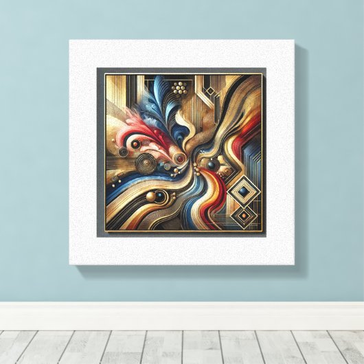 Abstract schilderij op premium verpakt canvas. canvas afdruk (Insitu (Houten vloer))