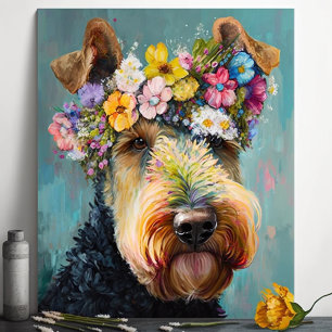 Abstract schilderij van Airedale Terrier Poster