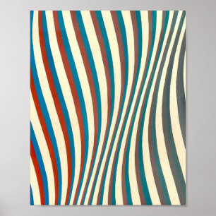 Abstract schilderij van Bridget Riley Poster