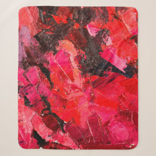 Abstract schilderij van donkerrode olie op doek. sherpa deken