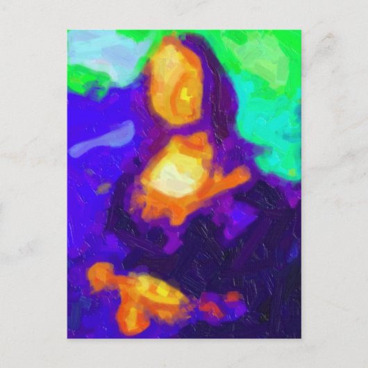 Abstract schilderij van Mona Lisa Briefkaart (Voorkant)