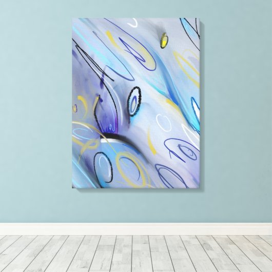 Abstract schilderij van Purpe Canvas Afdruk (Insitu (Houten vloer))