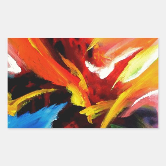 Abstract schilderij van Serdar Hizli Rechthoekige Sticker (Voorkant)