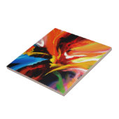 Abstract schilderij van Serdar Hizli Tegeltje (Zijkant)