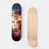 Abstract schilderij van Wolf Skateboard (Voorkant)
