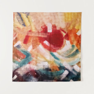 Abstract schilderij wandkleed