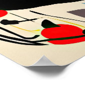 Abstract schilderij zwarte kat poster (Hoek)