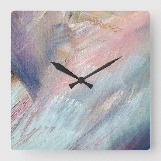 Abstract schilderpatroon vierkante klok (Voorkant)