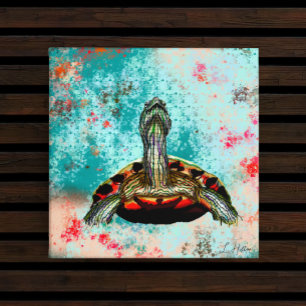 Abstract schildpad canvas afdruk