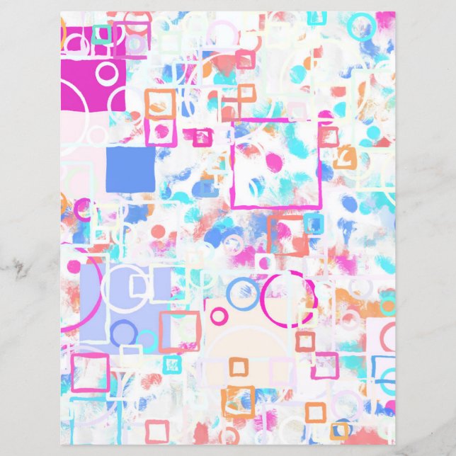 Abstract Scrapbookpapier met Geometrische Vormen (Voorkant)