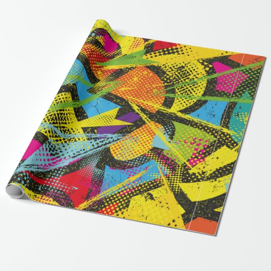 Abstract seamless chaotic pattern. Wallpaper with Cadeaupapier (Uitgerold)