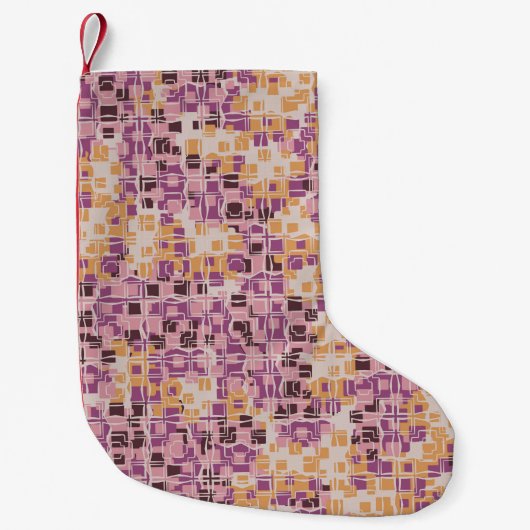 Abstract seamless pattern. Chaotic rounded squares Kleine Kerstsok (Voorkant)