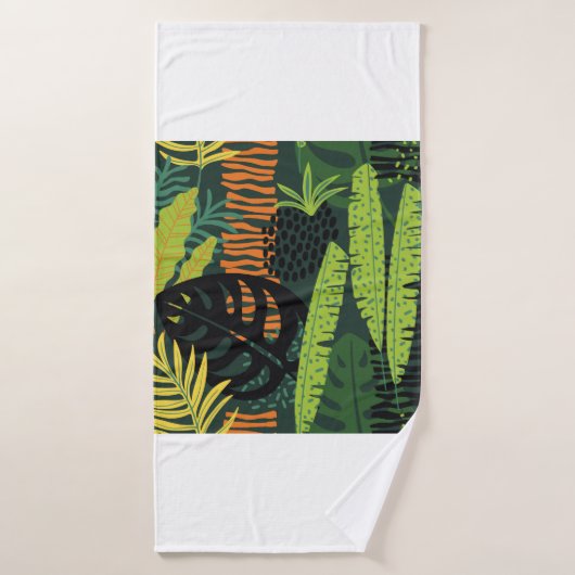Abstract seamless pattern with tropical leaves. Ha (Serviette de bain)