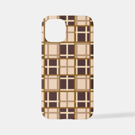 Abstract Shades of Brown iPhone 12 Mini Case Hoesje (Achterkant)