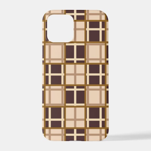 Abstract Shades of Brown iPhone 12 Pro Case Hoesje (Achterkant)