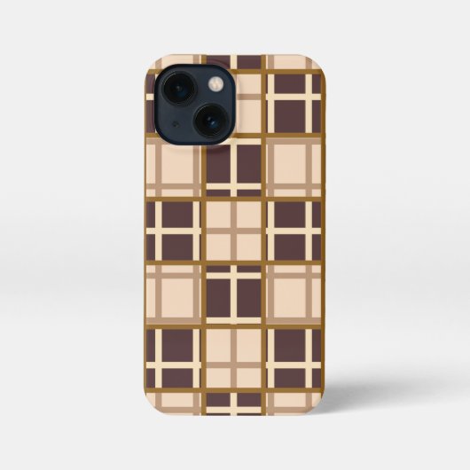 Abstract Shades of Brown iPhone 13 Mini Case Hoesje (Achterkant)
