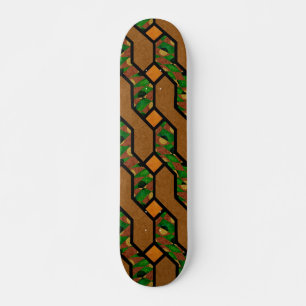 Abstract Shimmy Wood Patroon Skateboard