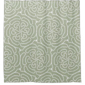 Abstract siergroen patroon douchegordijn (Voorkant)