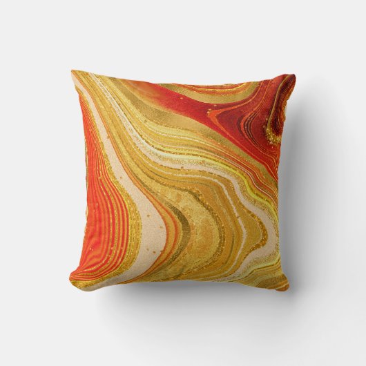 Abstract Sierkussen van Agate V1 Hete Sinaasappel  (Voorkant)