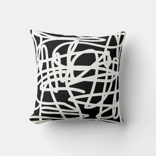 Abstract Sierkussen zwart-wit (Voorkant)