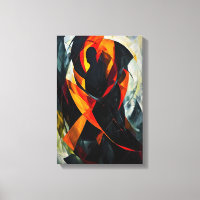 Abstract silhouet in vurige rode en zwarte kunst