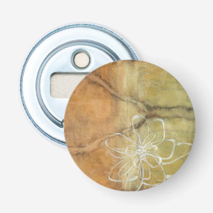 Abstract Silhouette schilderen op Tan-achtergrond Button Flesopener