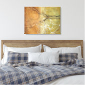Abstract Silhouette schilderen op Tan-achtergrond Canvas Afdruk (Insitu (Slaapkamer))