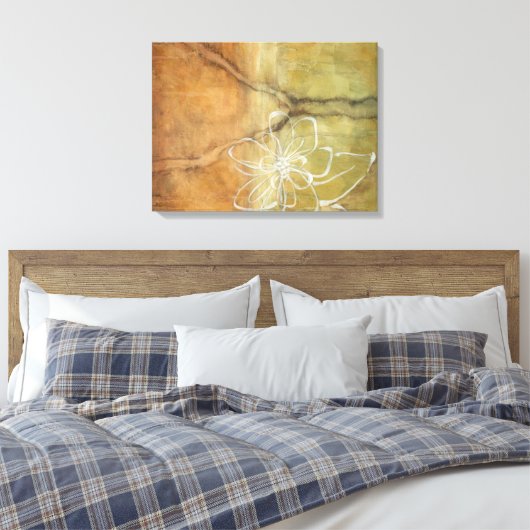 Abstract Silhouette schilderen op Tan-achtergrond Canvas Afdruk (Insitu (Slaapkamer))
