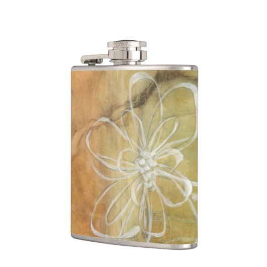 Abstract Silhouette schilderen op Tan-achtergrond Heupfles (Links)