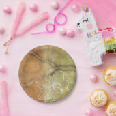 Abstract Silhouette schilderen op Tan-achtergrond Papieren Bordje (Feest)