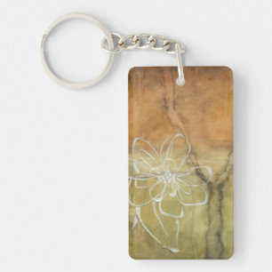 Abstract Silhouette schilderen op Tan-achtergrond Sleutelhanger