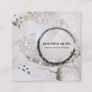 *~* Abstract Silver Black Glitter Visitekaartje