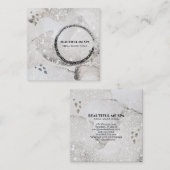 *~* Abstract Silver Black Glitter Visitekaartje (Voorkant / Achterkant)