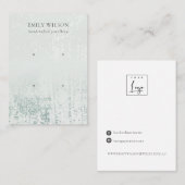 Abstract Silver Rain Aqua 2 Stud Earning Display Visitekaartje (Voorkant / Achterkant)