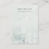 Abstract Silver Rain Aqua Texture Earring Display Visitekaartje (Voorkant)