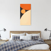 Abstract Sinaasappel en perzikcirkels Canvas Afdruk (Insitu (Slaapkamer))