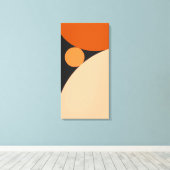 Abstract Sinaasappel en perzikcirkels Canvas Afdruk (Insitu (Houten vloer))