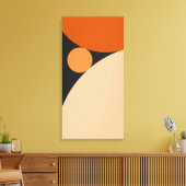 Abstract Sinaasappel en perzikcirkels Canvas Afdruk (Insitu (Woonkamer))