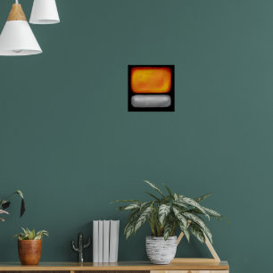 Abstract Sinaasappel Silver Black Poster