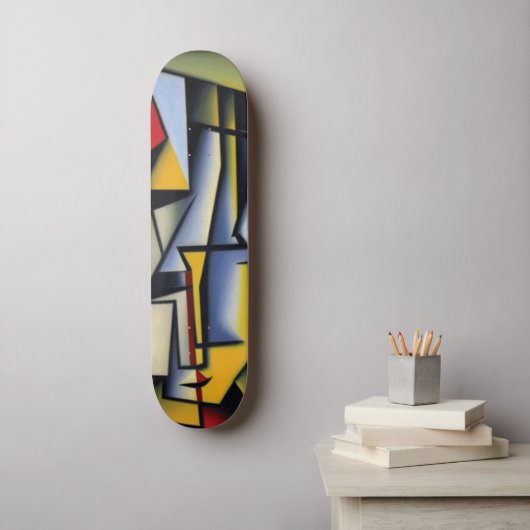 Abstract skateboard van Cubist (Muurkunst)