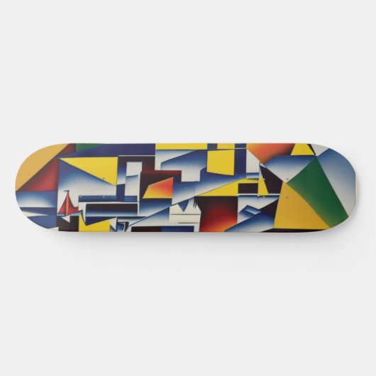 Abstract skateboard van Cubist (Horizontaal)