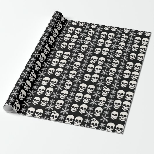 Abstract Skelet Snowflake Design Gift Wrap Roll Cadeaupapier (Uitgerold)
