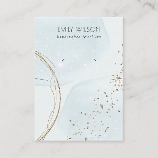 Abstract Sky Blue Gold Ketting Verdien beeldscherm Visitekaartje (Voorkant)