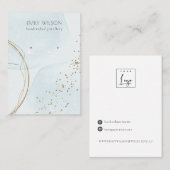 Abstract Sky Blue Gold Ketting Verdien beeldscherm Visitekaartje (Voorkant / Achterkant)