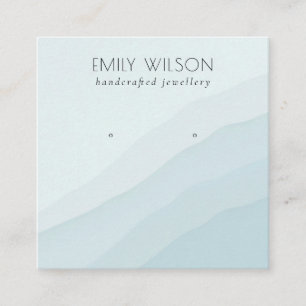 Abstract Sky Blue Waves Stud Earning Display Vierkante Visitekaartje